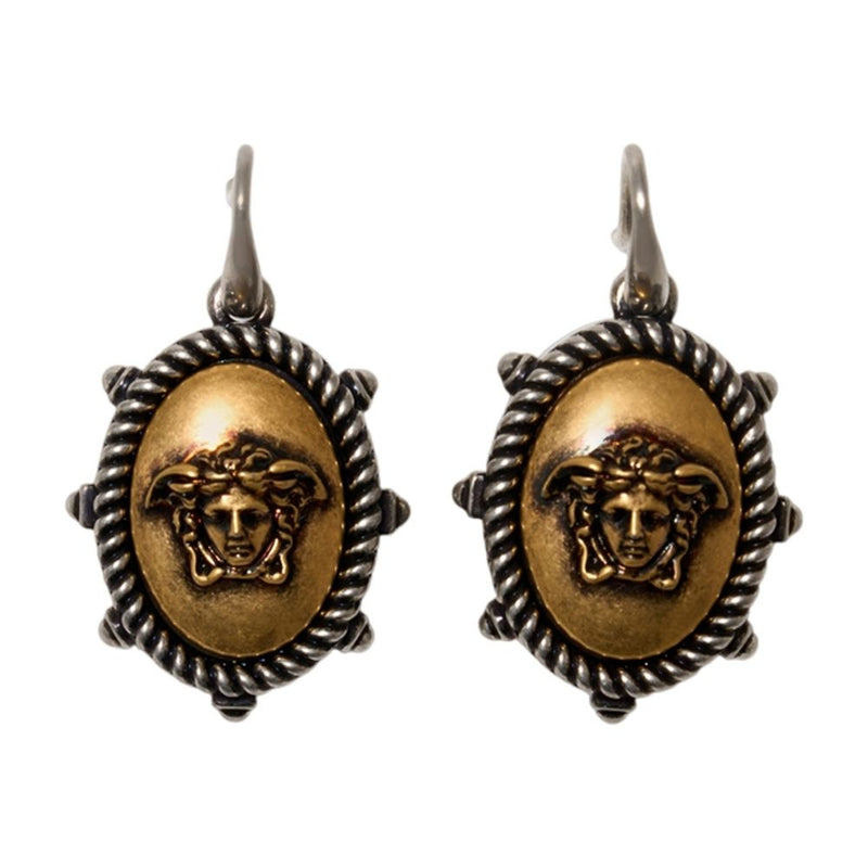 Versace Lion Head Medusa Earrings — Multicolor Metal