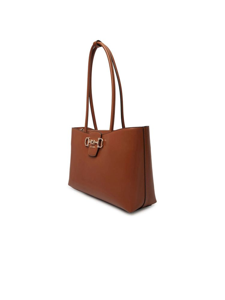Guess Janie Girlfriend Tote Bag Cognac Polyurethane