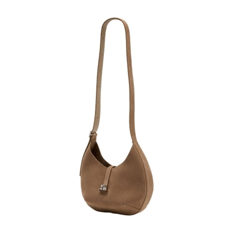 Courrèges Calfskin Shoulder Bag — Beige
