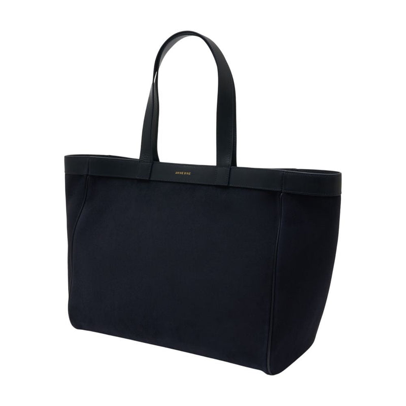 Anine Bing Calfskin Leather Tote Bag — Navy