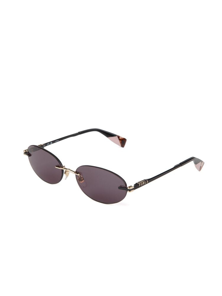 Furla Sfub29 Metal Oval Sunglasses — Rose Gold