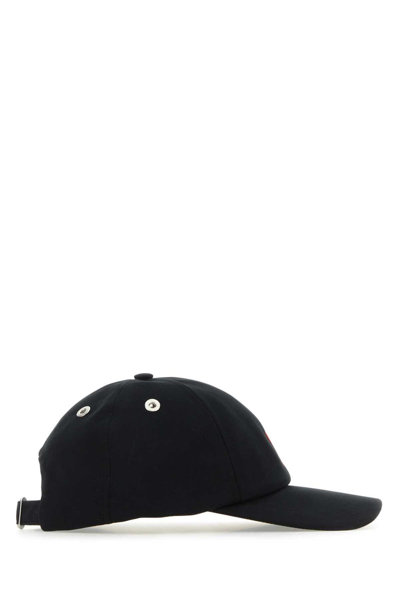 Ami Paris Bfucp006aw0041 Cotton Baseball Cap — Black Exterior: Caps