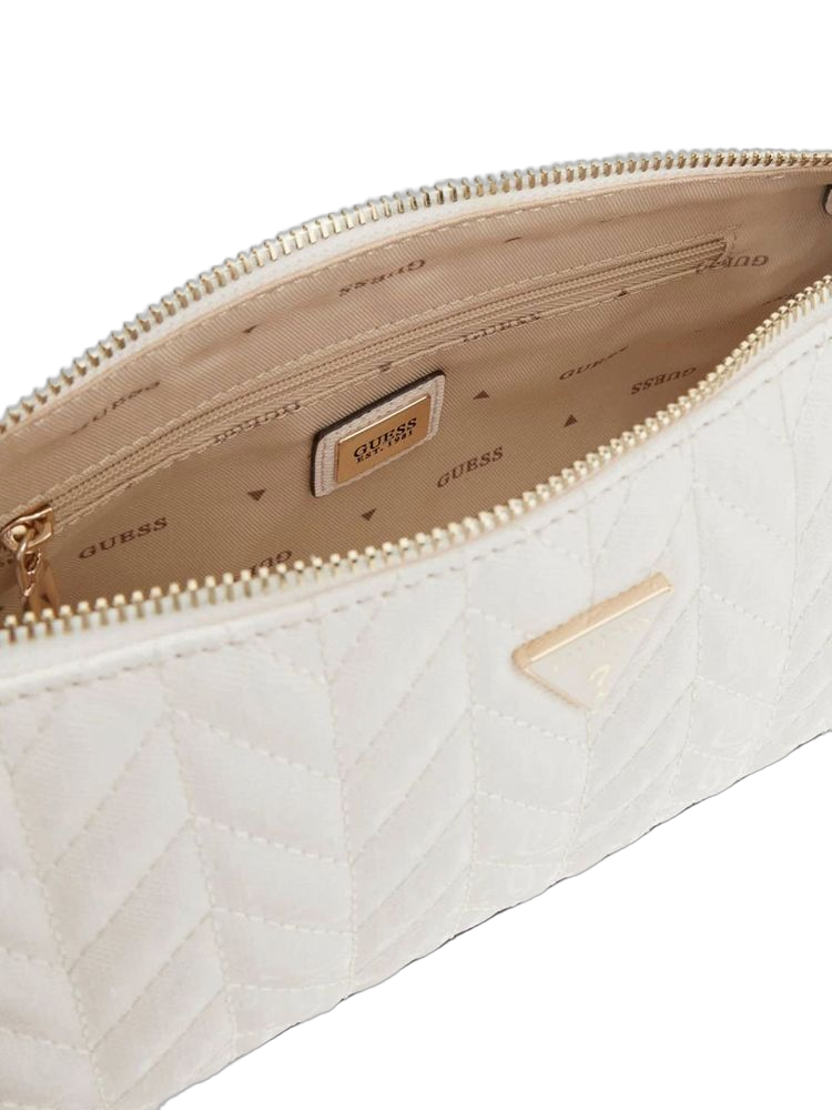 Guess Stacey Mini Shoulder Bag — White Polyurethane