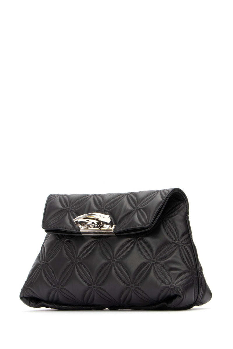 Alexander Mcqueen Quilted Nappa Leather Clutch — Black