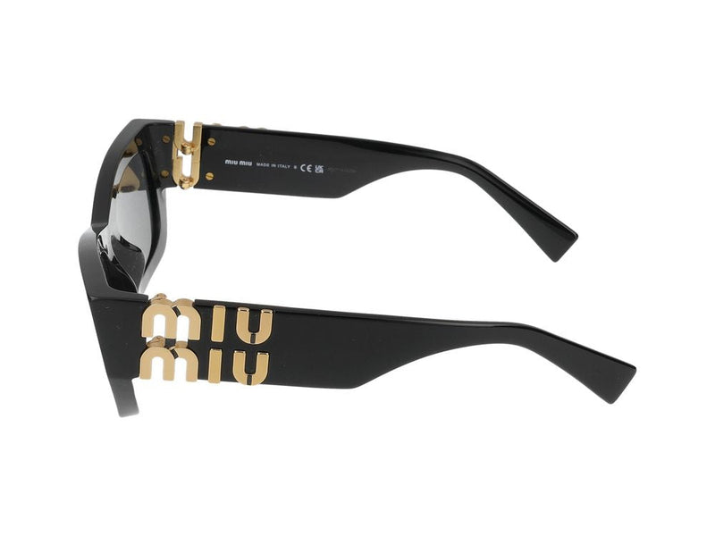 Miu Miu 0mu Rectangular Acetate Sunglasses — Black