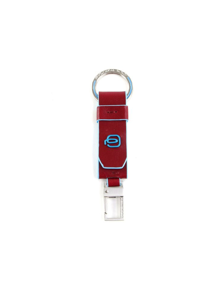 Piquadro Leather Key Case — Red Belt