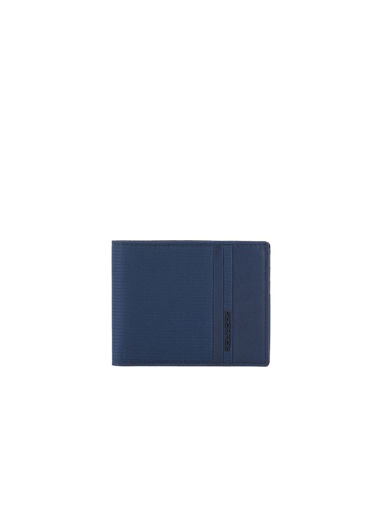 Piquadro Recycled Polyester Bifold Wallet — Blue