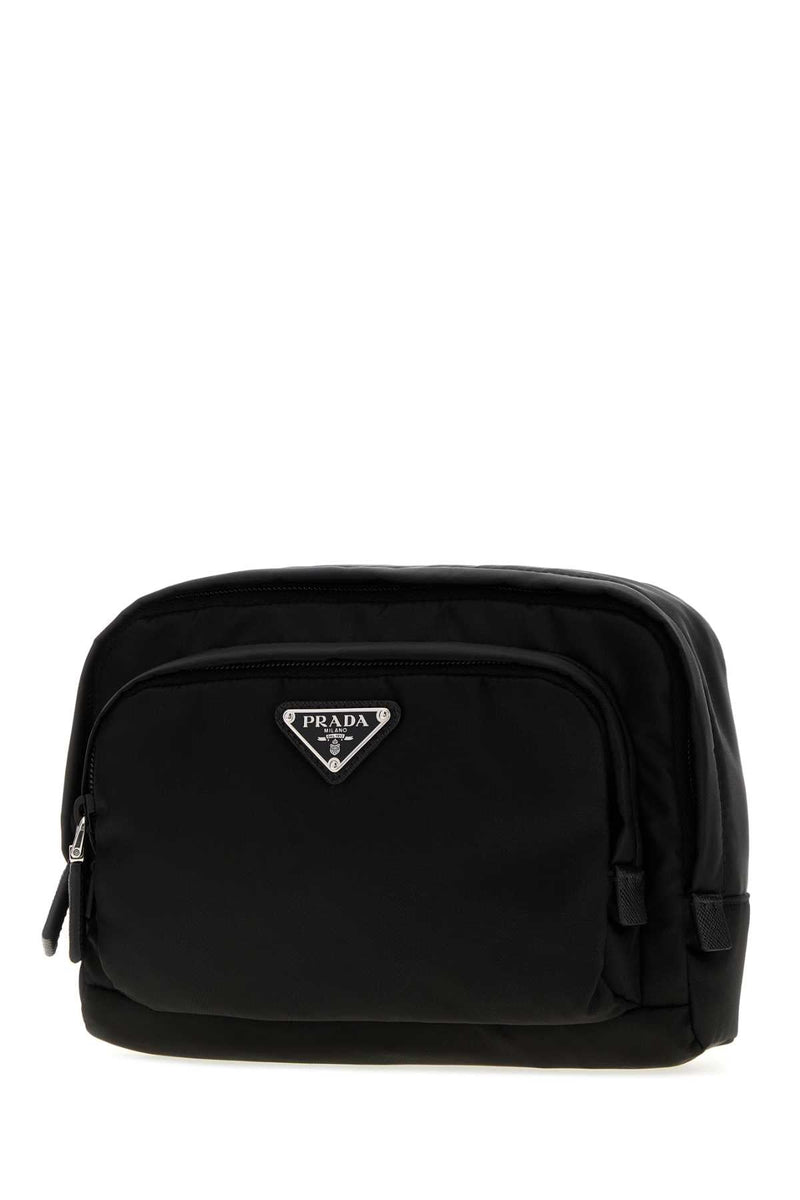 Prada Canvas Beauty Case — Black Travel Wallets