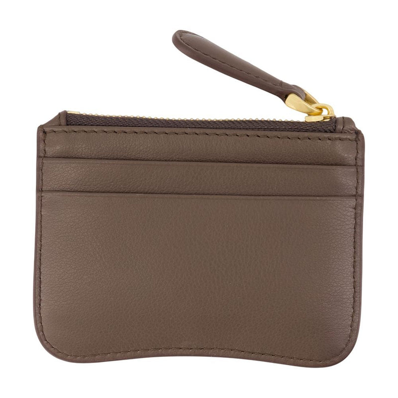 Ami Paris Card Case — Brown Calfskin Cases