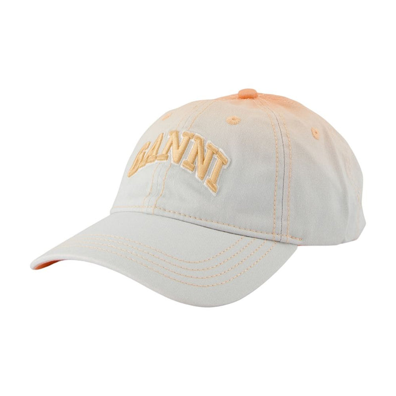 Ganni B3020220-Zz1 Ombre Cotton Baseball Cap — White Caps