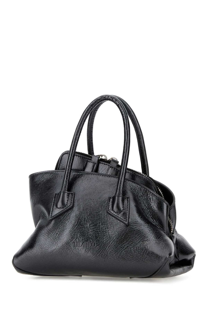 The Attico Leather Shoulder Bag — Gray