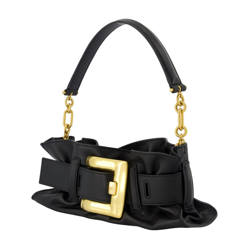 Balmain Anthem Mini Shoulder Bag — Black Calfskin