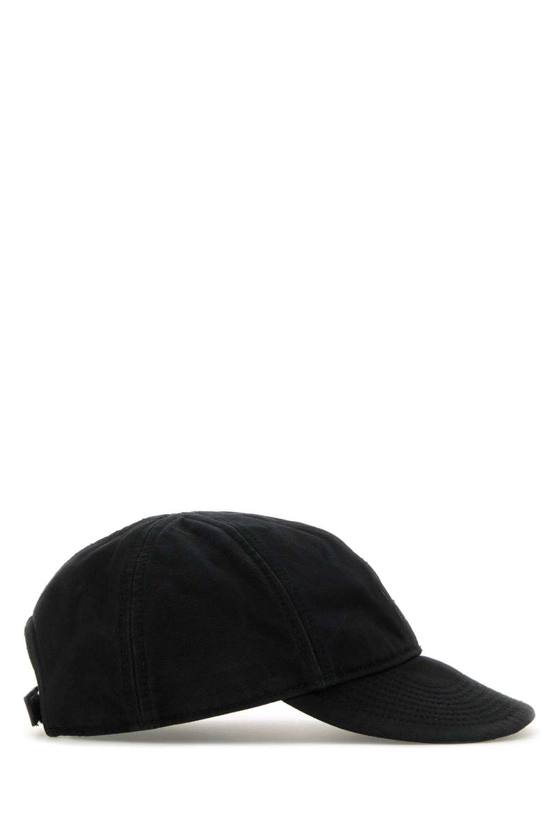 Miu Miu Hat Slate Cotton Baseball Cap — Black Exterior: Caps