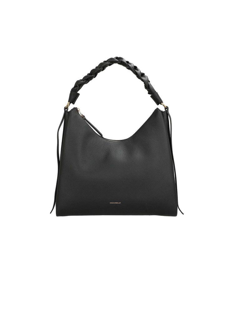 Coccinelle Boheme Grana Top Handle Bag — Black Cowhide