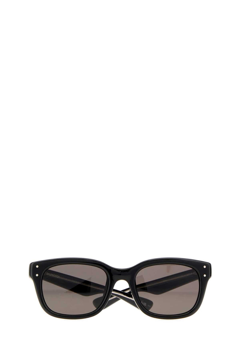 Balenciaga Stand Acetate Square-Frame Sunglasses — Black Exterior