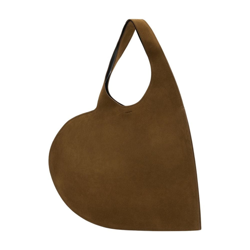 Coperni Double Heart Shoulder Bag — Brown Calfskin
