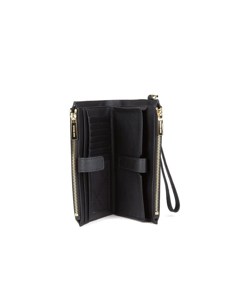 Michael Kors Wristlet Wallet — Black Leather