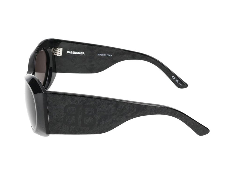 Balenciaga Bb0394s Oversized Acetate Sunglasses — Black