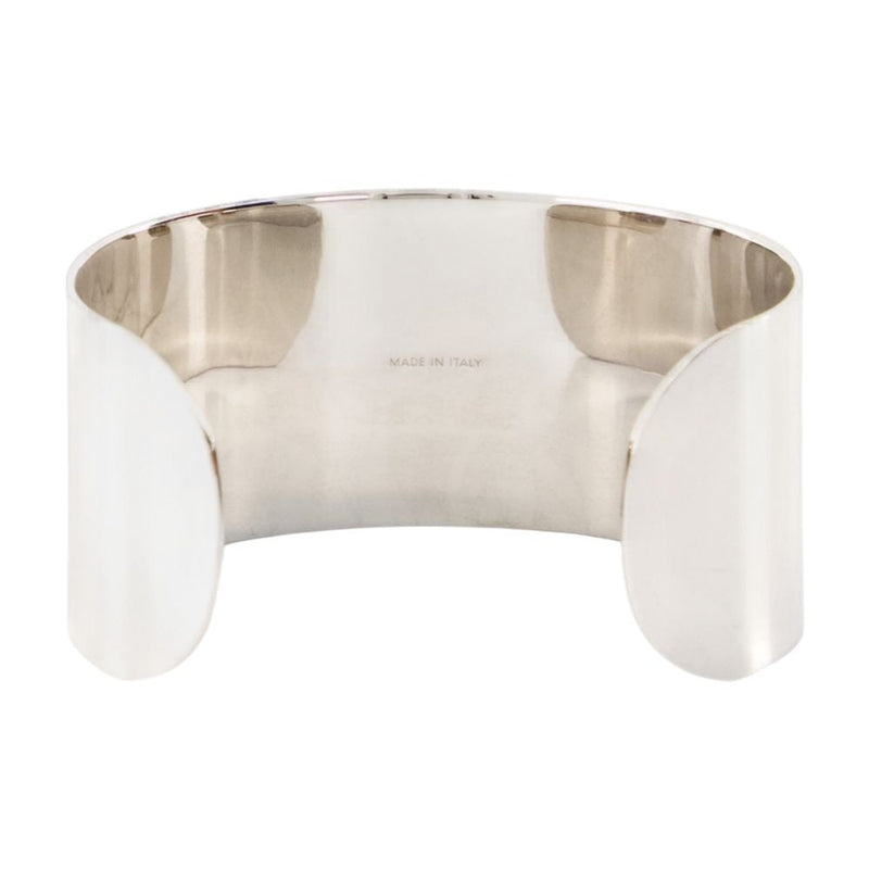 Mm6 Maison Margiela Embossed Metal Cuff Bracelet — Silver Bracelets