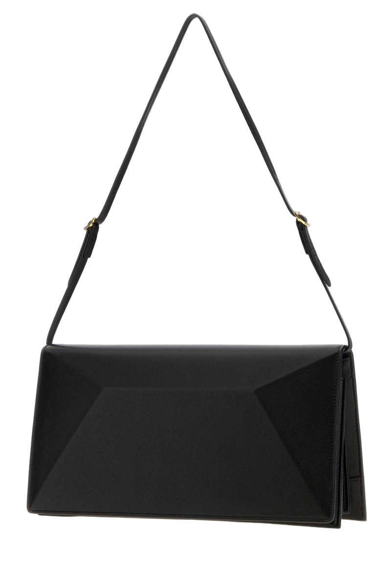 Jil Sander Leather Envelope Clutch — Black
