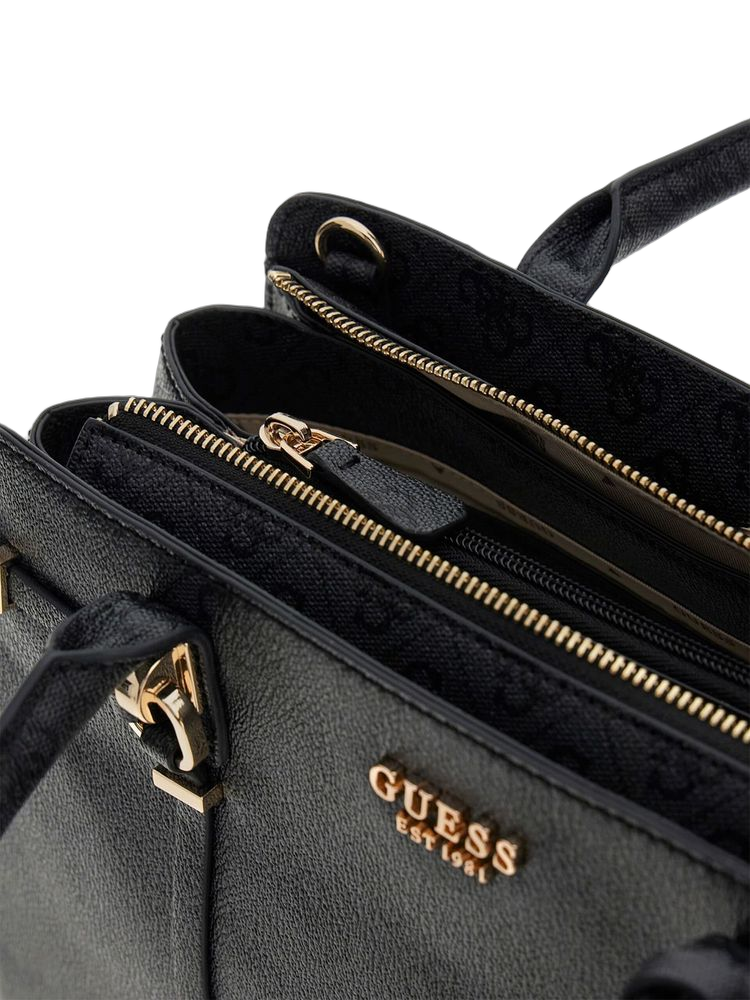 Guess Leona Shoulder Bag — Black Polyurethane