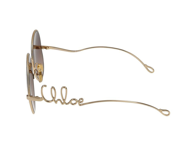 Chloé Ch0329s Round Metal Sunglasses — Gold