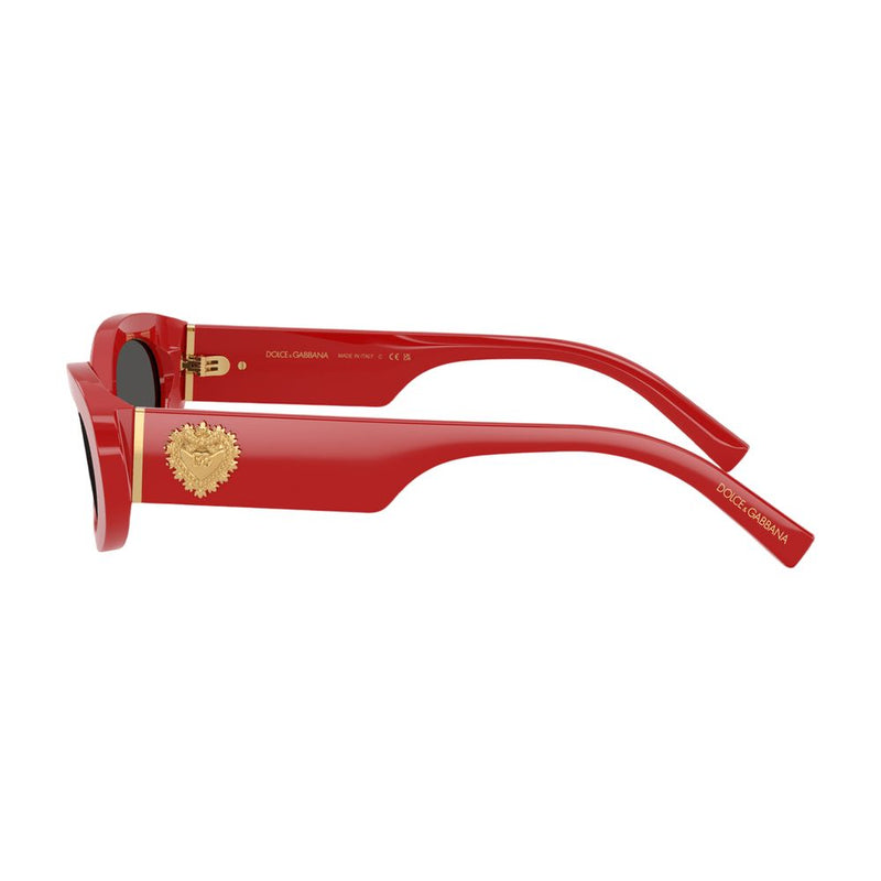 Dolce&gabbana 0dg4537-30888753 Oval Acetate Sunglasses — Red