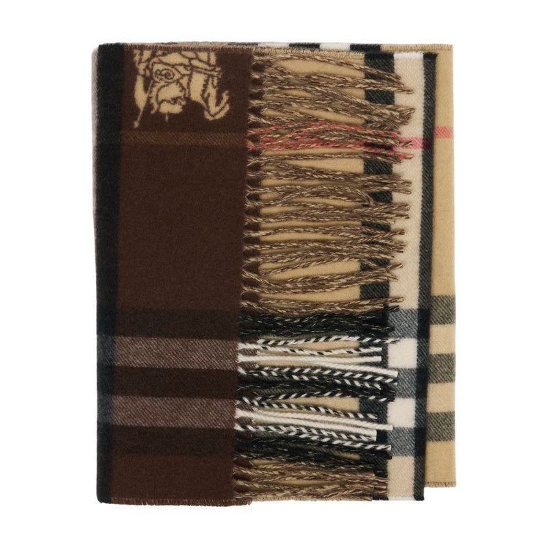 Burberry Check Cashmere Scarf — Brown Scarfs