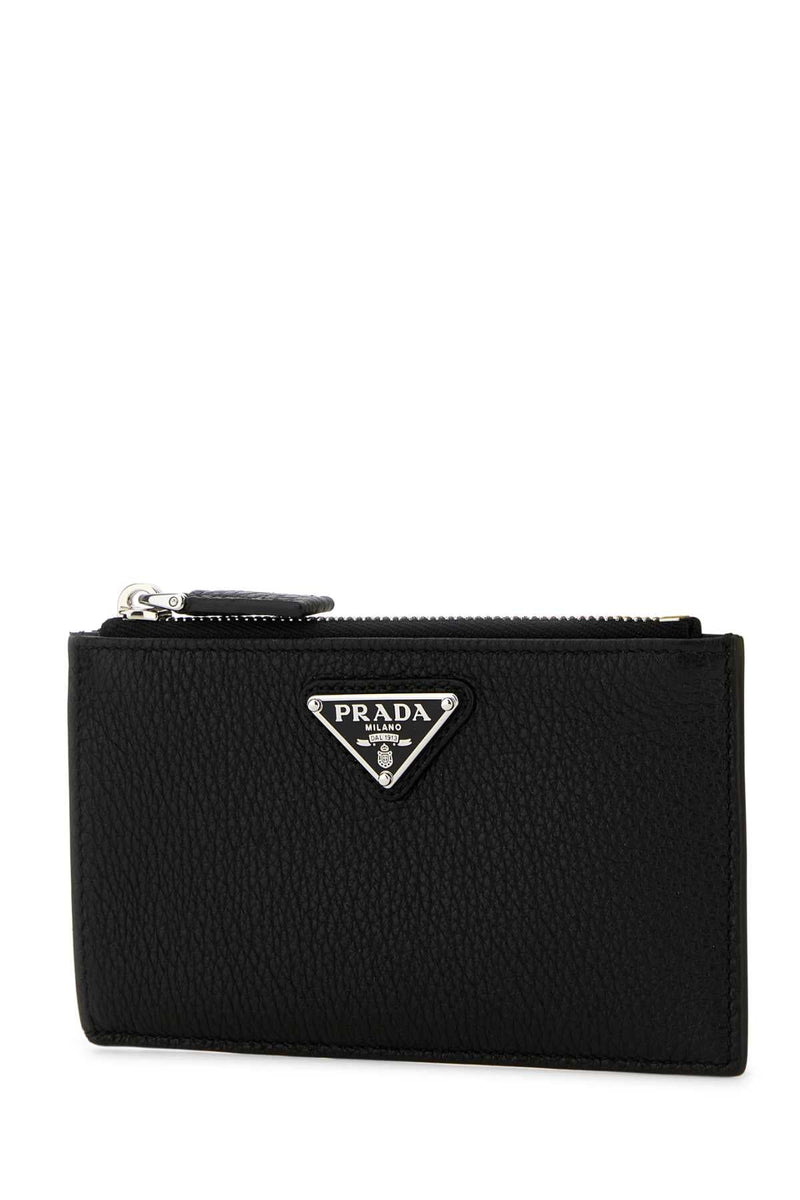 Prada Textured Calfskin Card Case — Black Vitello Cases
