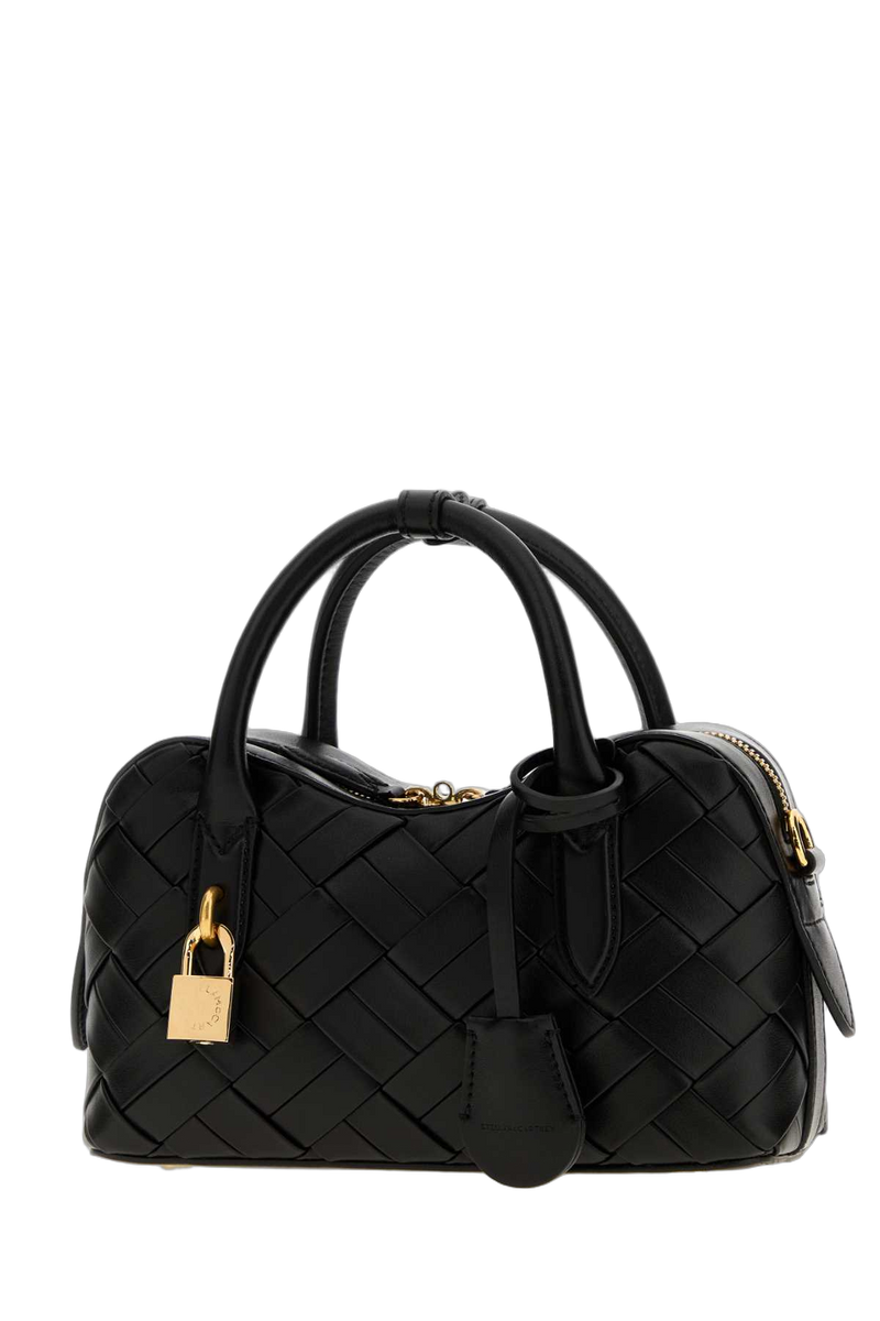 Stella Mccartney Quilted Leather Top Handle Bag — Black