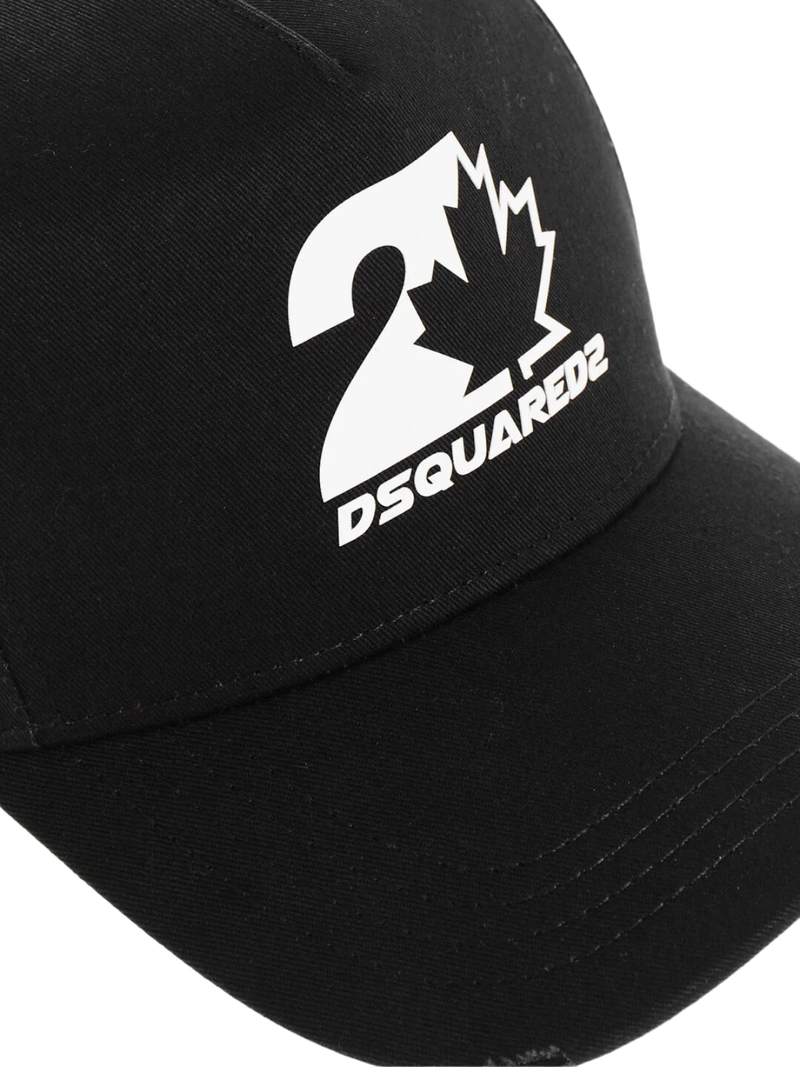 Dsquared2 Bcw010805c000012124 Logo-Embroidered Baseball Cap — Black Cotton Caps