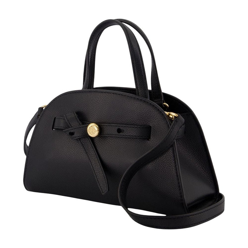 Tory Burch Romy Top Handle Bag — Black Calfskin