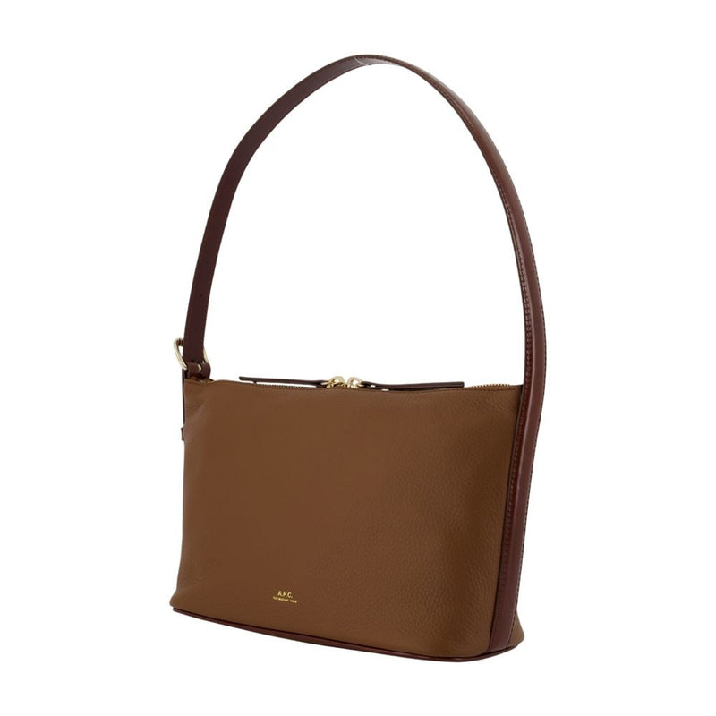 A.p.c. Vera Shoulder Bag — Brown Calfskin