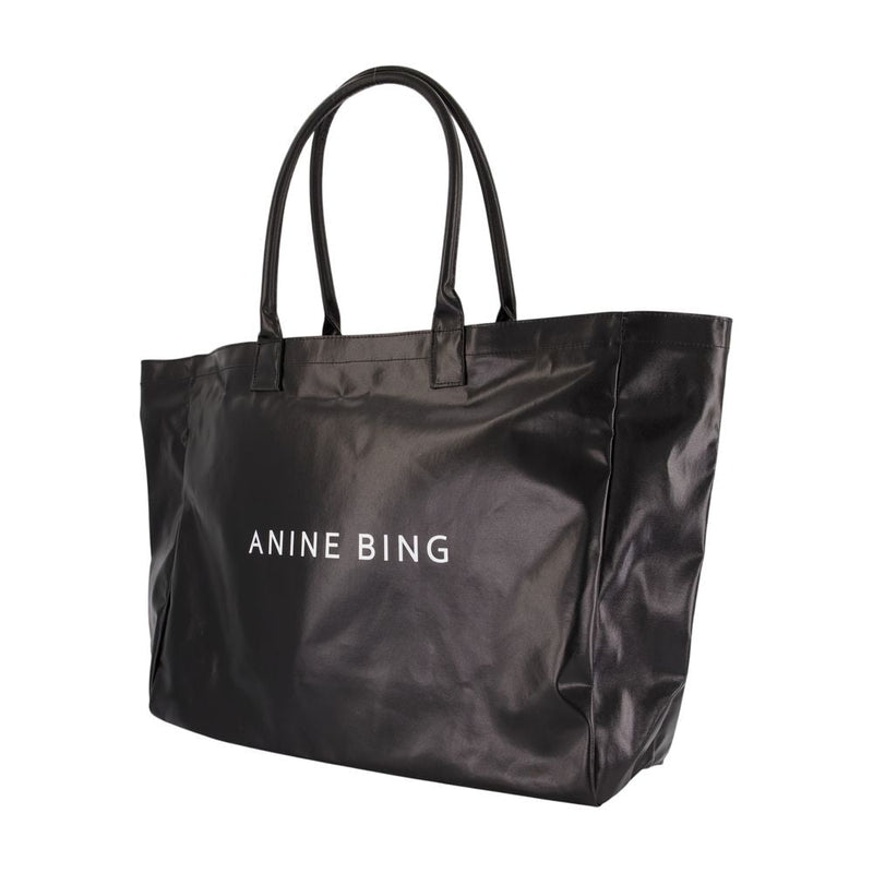 Anine Bing Leo Tote Bag — Black Cotton