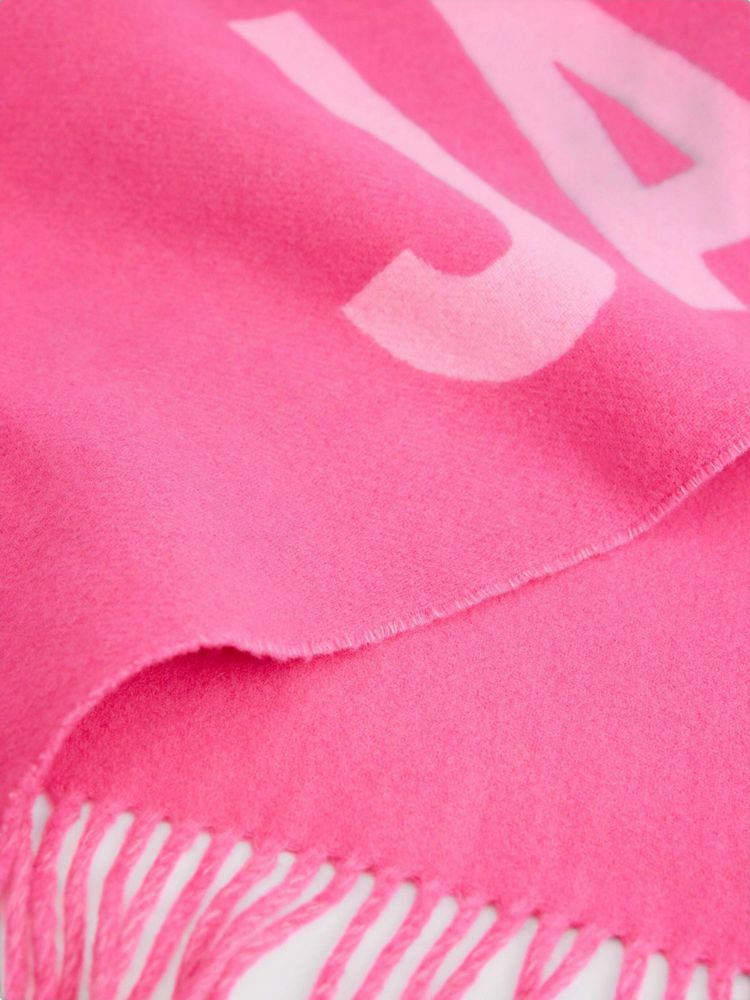 Jacquemus Logo Wool Scarf — Pink Scarfs