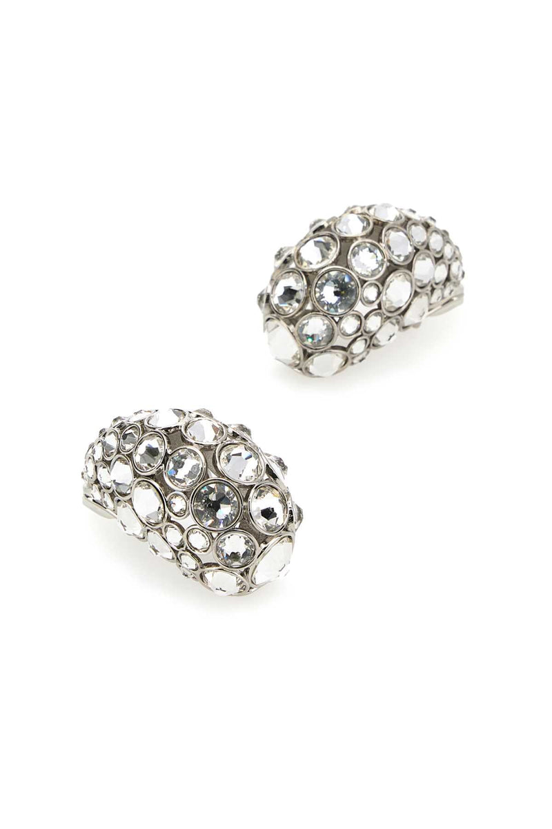 Valentino Garavani Crystal Cluster Earrings — Silver