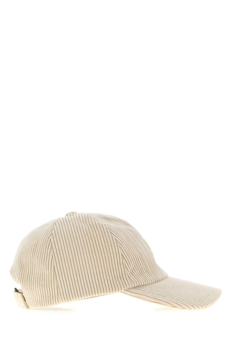 Moncler Baseball Stretch Corduroy Cap — Beige Caps