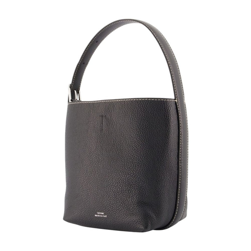 Toteme Petite Belted Shoulder Bag — Black Calfskin