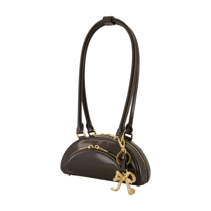 Self-Portrait Shoulder Bag — Brown Calfskin