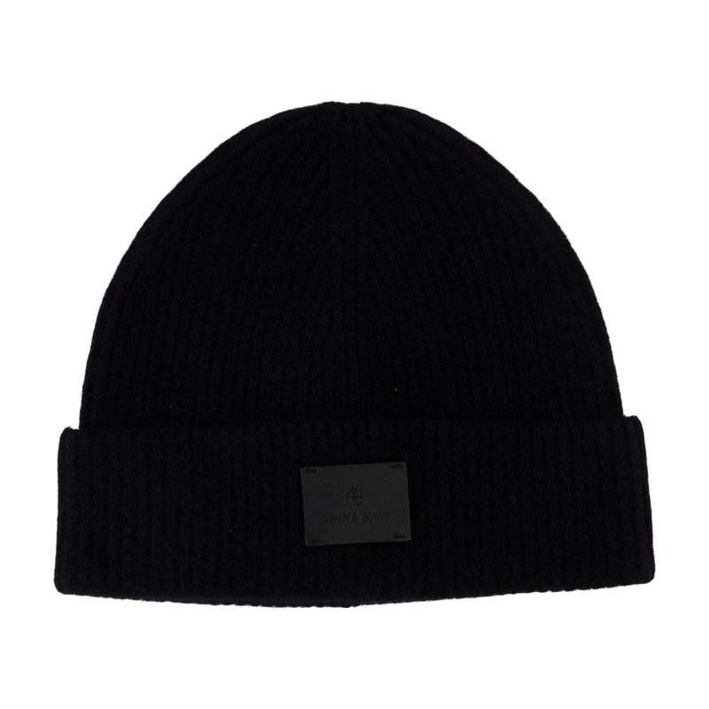 Anine Bing A-12-11809-Blk37 Beanie — Black Cashmere Beanies