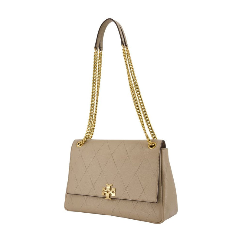 Tory Burch Charlie Shoulder Bag — Beige Calfskin
