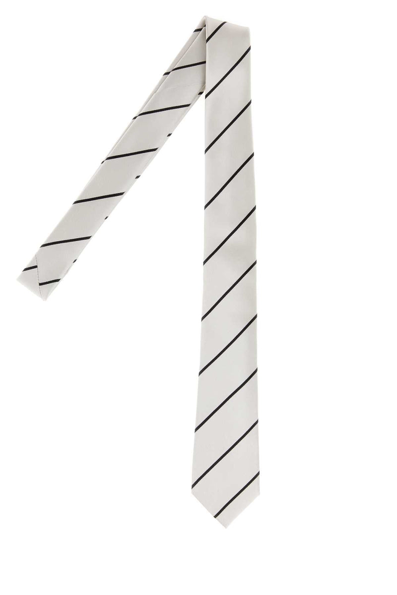 Tom Ford Simply Regimental Necktie — Platinum Silk Neckties