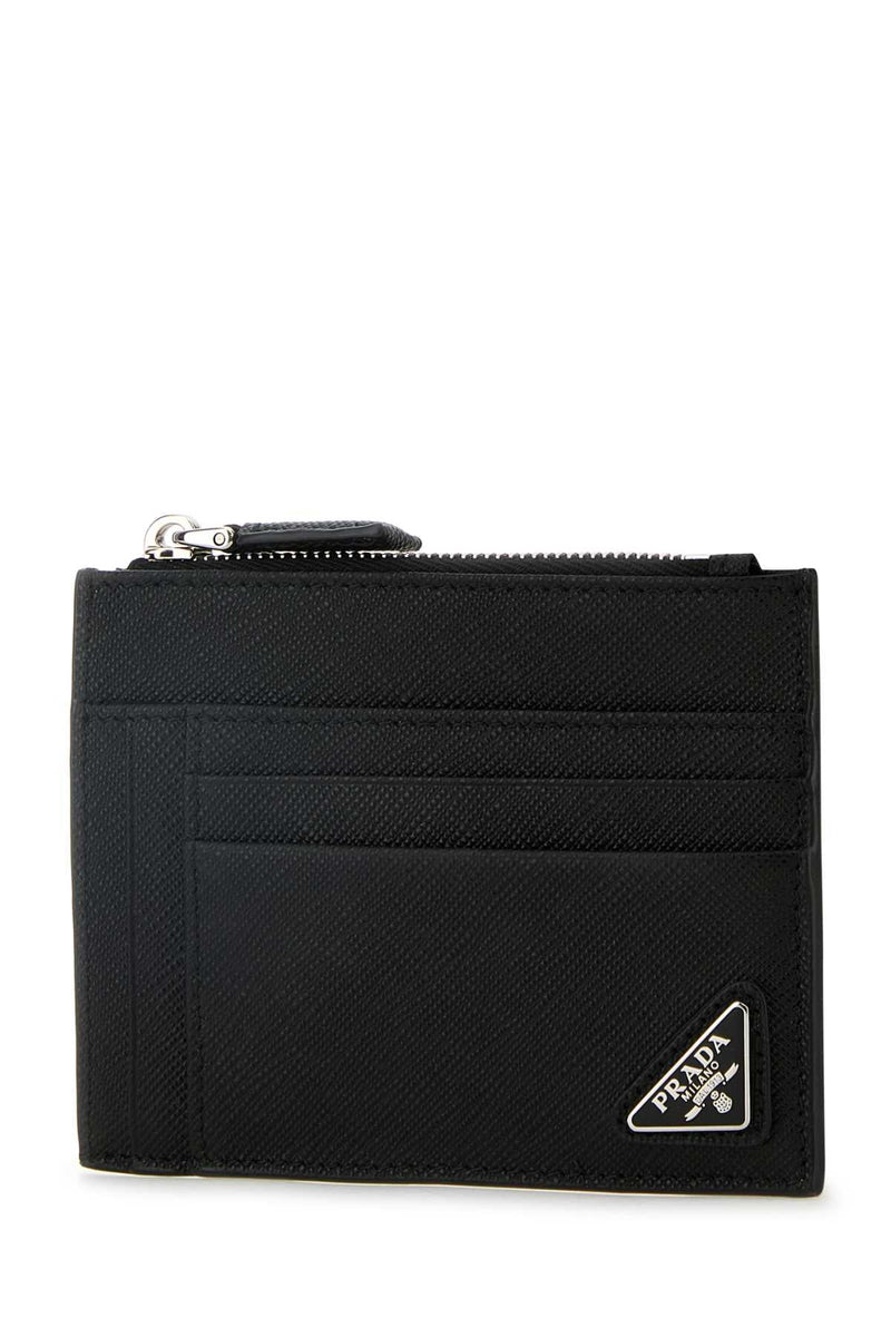 Prada Saffiano Leather Card Case — Black Vitello Wallet