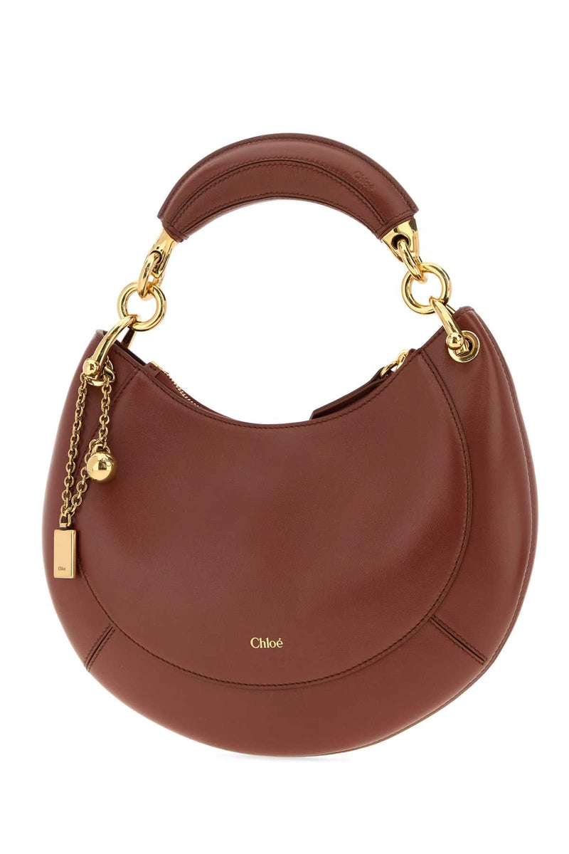 Chloé Leather Hobo Shoulder Bag — Brown