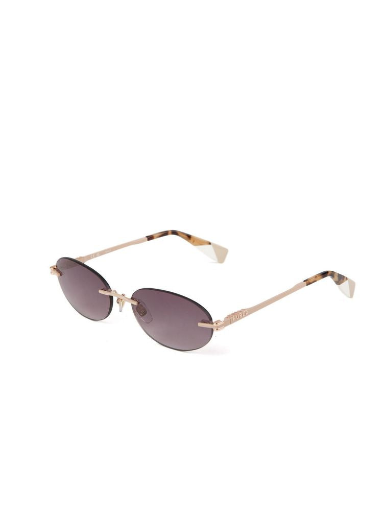 Furla Sfub29 Metal Oval Sunglasses — Beige