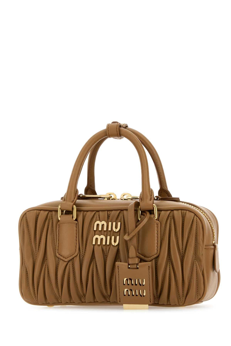 Miu Miu Arcadie Shoulder Bag — Brown Agnello