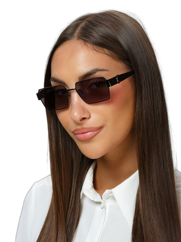 Just Cavalli Sjc153 Metal Rectangle Sunglasses — Black