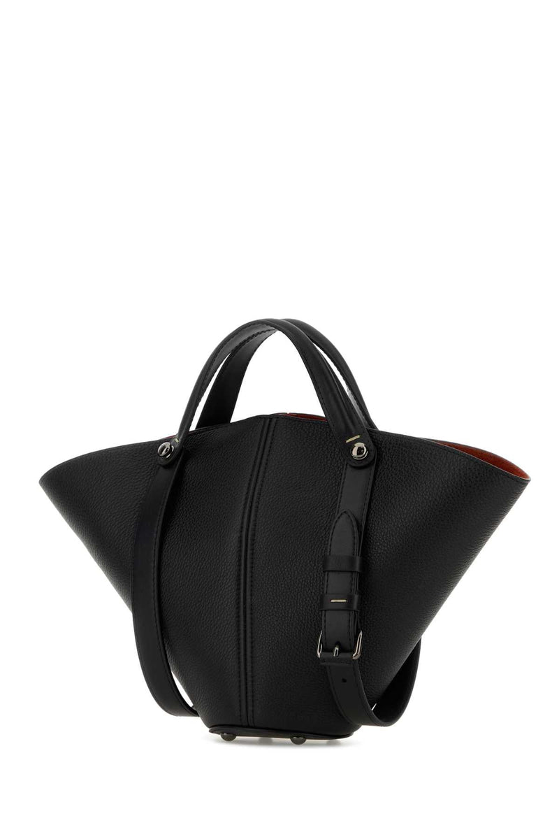 Maison Margiela Leather Wing-Flap Top Handle Bag — Black