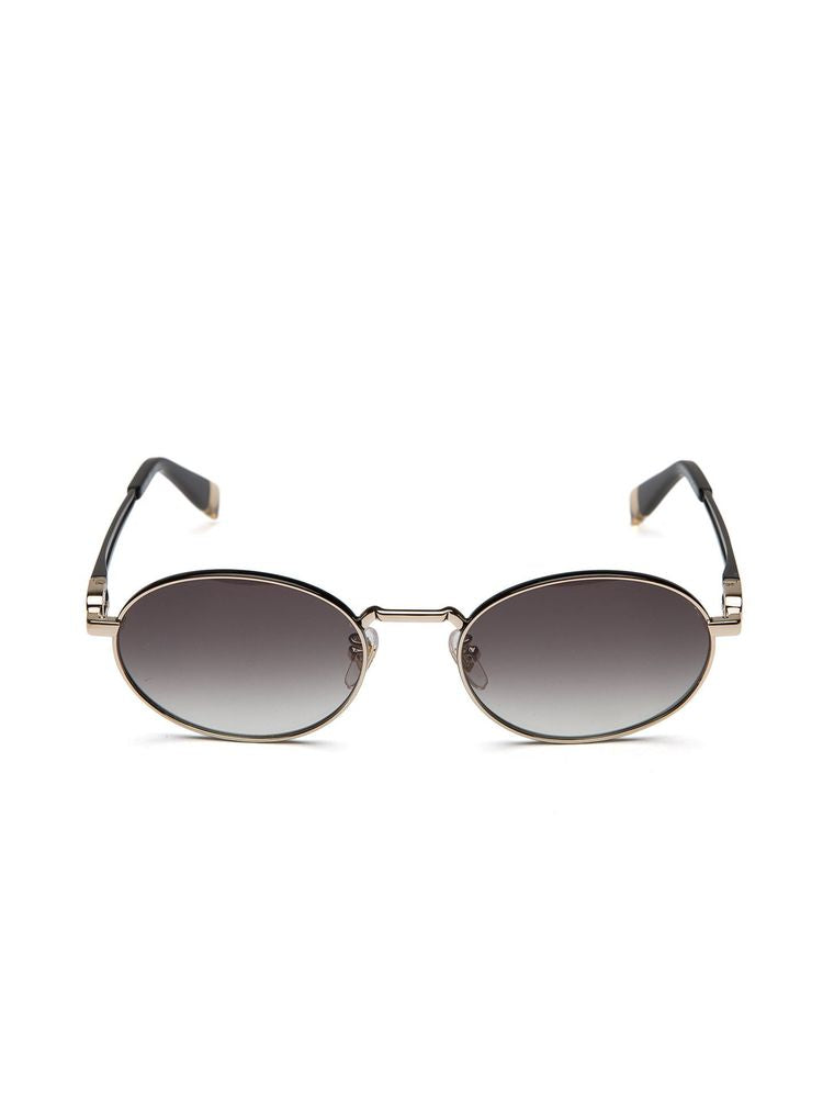 Furla Sfub30 Oval Metal Frame Sunglasses — Gold