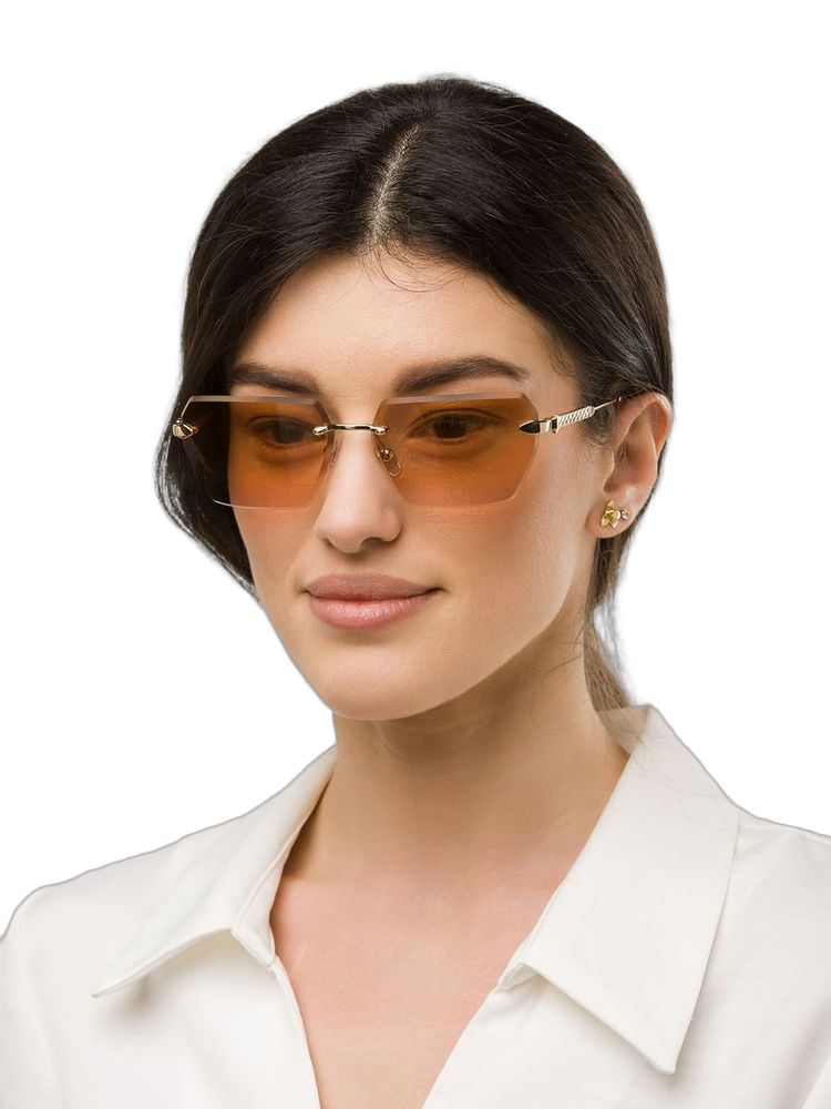 Just Cavalli Sjc110 Gradient Tinted Metal Sunglasses — Rose Gold